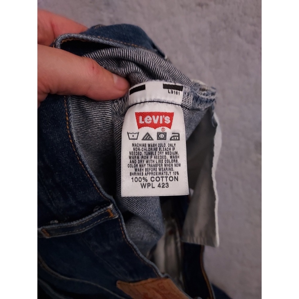 Levis 501xx Jeans Mens 34x32 Button Fly Original Fit Dark Wash Blue Denim Casual - Picture 9 of 15